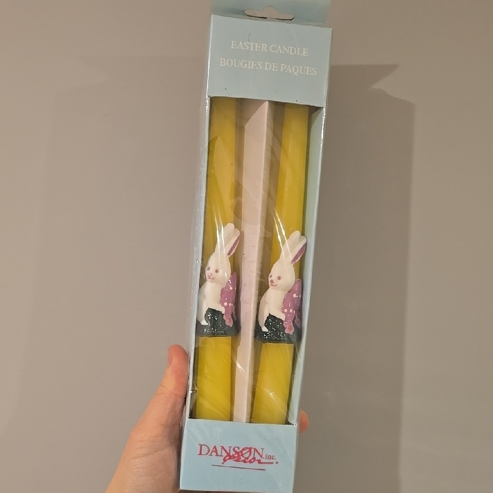 Vintage Danson Easter Candle Set with Bunny Design